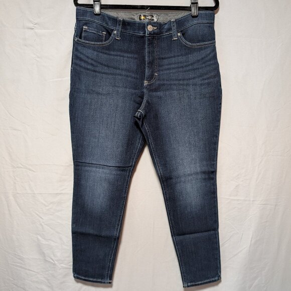 Lee Women's Dark Wash Slim Fit Skinny Leg Mid Rise Jeans Size 14 Short - Picture 1 of 7